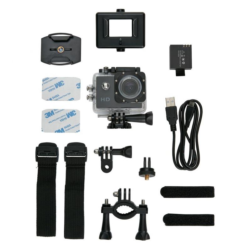 Caméra sport HD avec 11 accessoires Com Cadeau