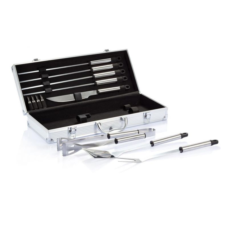 Set de 12 pcs pour barbecue en coffret aluminium Com Cadeau